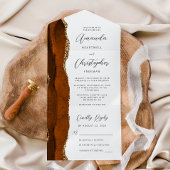 Agate Burnt Orange Gold Script All In One Einladung
