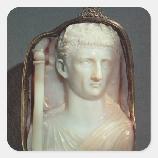 Agate Cameo trägt das Portrait von Claudius Quadratischer Aufkleber (Vorderseite)