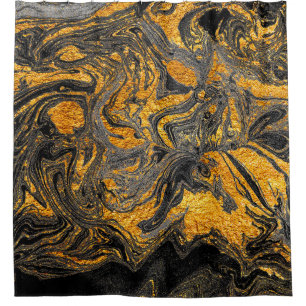 Agate Crystal. Futuristische moderne Suminagashi. Duschvorhang
