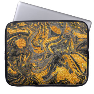 Agate Crystal. Futuristische moderne Suminagashi.  Laptopschutzhülle