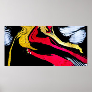 Agate Crystal. Goldener Swirl, künstlerisches Desi Poster