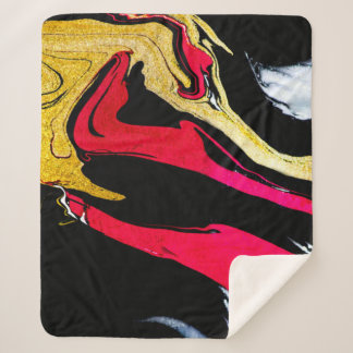Agate Crystal. Goldener Swirl, künstlerisches Desi Sherpadecke