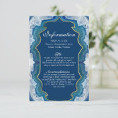 Agate Elegant Hübsch Blue Aquamarin Geode Informat Begleitkarte (Stehend Vorderseite)