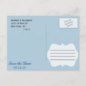 Agate Elegant Hübsch Blue Aquamarin Geode Muster Ankündigungspostkarte (Rückseite)