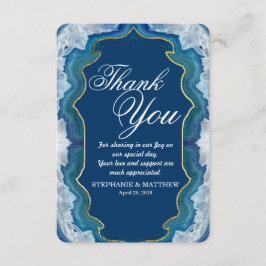 Agate Elegant Hübsch Blue Aquamarin Geode Muster Dankeskarte