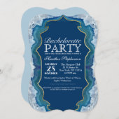 Agate Elegant Hübsch Blue Aquamarin Geode Muster Einladung (Vorne/Hinten)