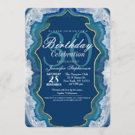 Agate Elegant Hübsch Blue Aquamarin Geode Muster Einladung