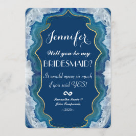 Agate Elegant Hübsch Blue Aquamarin Geode Muster Einladung