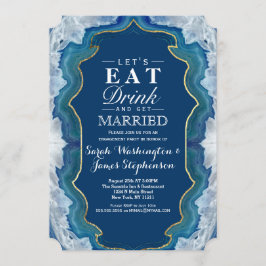 Agate Elegant Hübsch Blue Aquamarin Geode Muster Einladung