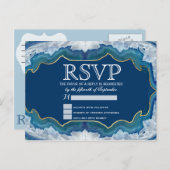 Agate Elegant Hübsch Blue Aquamarin Geode Muster Einladungspostkarte (Vorne/Hinten)