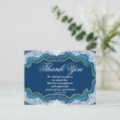 Agate Elegant Hübsch Blue Aquamarin Geode Muster Postkarte (Stehend Vorderseite)