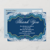 Agate Elegant Hübsch Blue Aquamarin Geode Muster Postkarte (Vorne/Hinten)