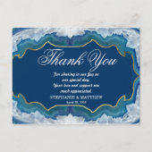 Agate Elegant Hübsch Blue Aquamarin Geode Muster Postkarte (Vorderseite)