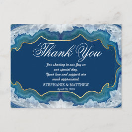 Agate Elegant Hübsch Blue Aquamarin Geode Muster Postkarte