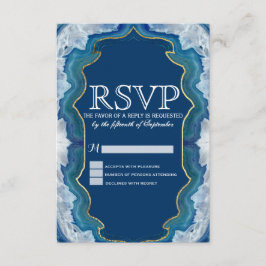Agate Elegant Hübsch Blue Aquamarin Geode Muster RSVP Karte