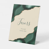 Agate Emerald Green Gold Champagne Gastgeschenke H Sockelschild (Vorderseite)