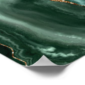 Agate Emerald Green Gold Dark Wedding Willkommen Poster (Ecke)
