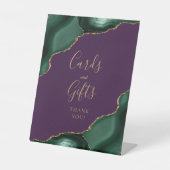 Agate Emerald Green Lila Wedding Cards Geschenke Sockelschild (Vorderseite)