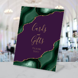 Agate Emerald Green Lila Wedding Cards Geschenke Sockelschild