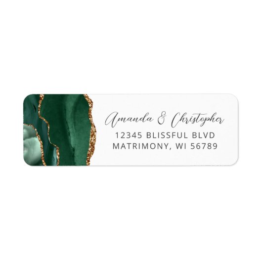 Agate Emerald Green Wedding Return Address (Vorne)