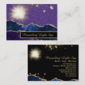 *~* Agate Energy Ball Light Lila Gold Visitenkarte (Vorne/Hinten)