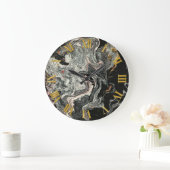 Agate Fluid Marble Große Wanduhr (Zuhause)