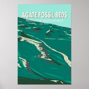 Agate Fossil Beds National Monument Vintage Poster