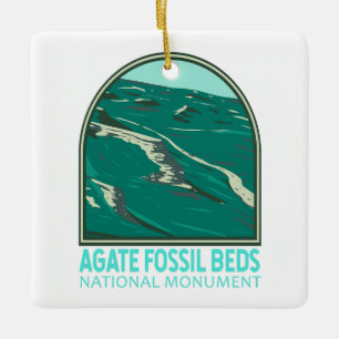 Agate Fossil Beds Nationales Denkmal Vintag Keramikornament