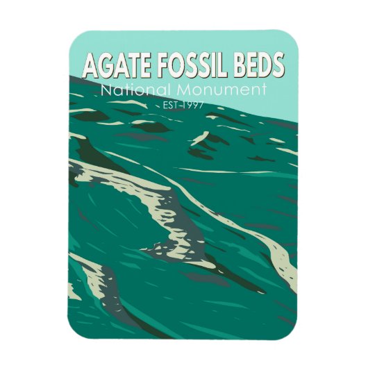 Agate Fossil Beds Nationales Denkmal Vintag Magnet (Vertikal)