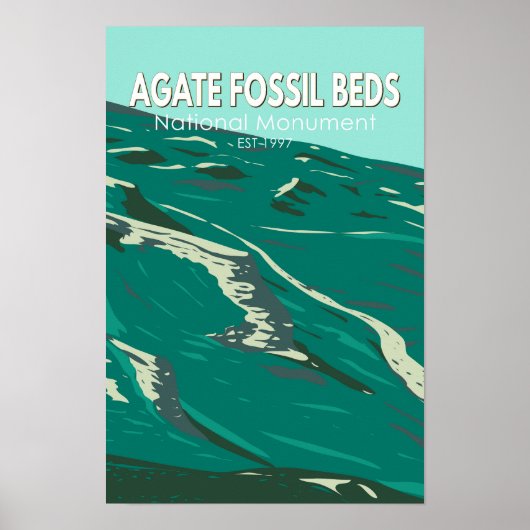 Agate Fossil Beds Nationales Denkmal Vintag Poster (Vorne)