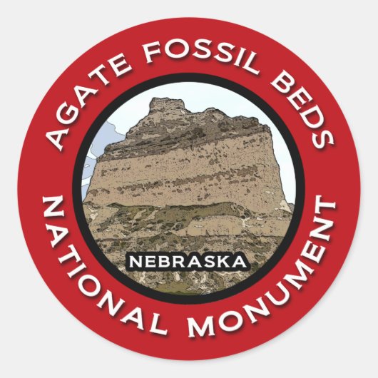 Agate Fossil Beds Nationales Monument Runder Aufkleber (Vorderseite)
