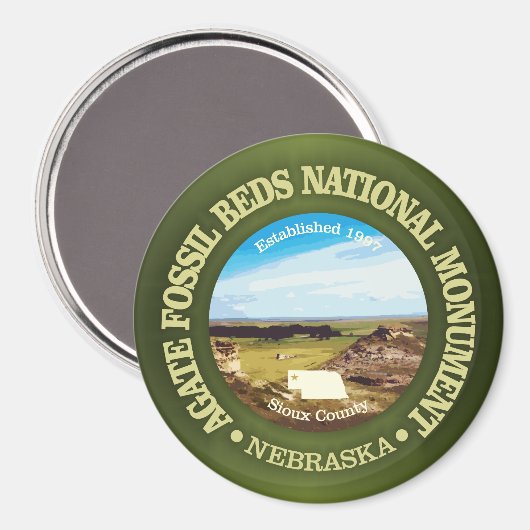 Agate Fossil Betten (NM) Magnet (Vorderseite/Rückseite)