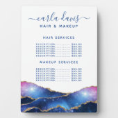 Agate Galaxy Celestial Salon Price Menü Plaque Fotoplatte (Vorderseite)