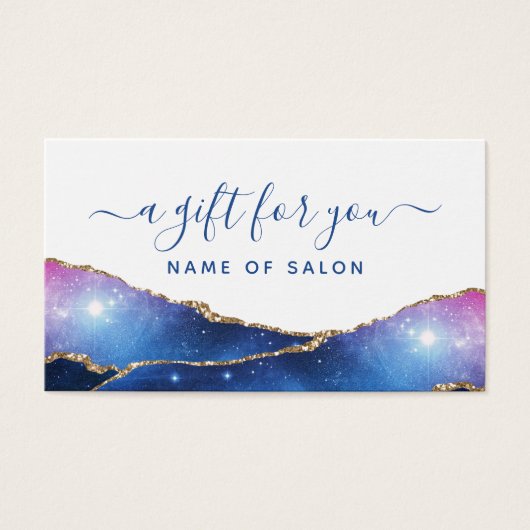 Agate Galaxy Celestial Stars Salon Geschenkkarte (Vorderseite)