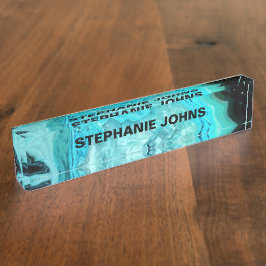 Agate Gemstone Geode Abstrakt Art Individuelle Nam Namensplakette