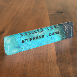 Agate Gemstone Geode Individuelle Name Abstrakt Kü Namensplakette