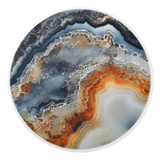 Agate Gemstone Muster Keramikknauf (Vorderseite)