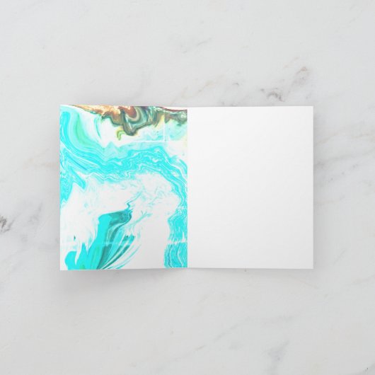 Agate Geode Aquamarin Blue Abstrakt Wedding Custom Einladung (Innenseite)