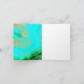 Agate Geode Aquamarin Blue Green Gold Glitzer Wedd Einladung (Innenseite)