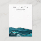 Agate Geode Aquamarine Silber Earring Display Card Visitenkarte (Vorderseite)