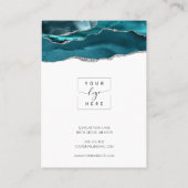Agate Geode Aquamarine Silber Earring Display Card Visitenkarte (Rückseite)
