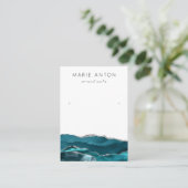 Agate Geode Aquamarine Silber Earring Display Card Visitenkarte (Stehend Vorderseite)