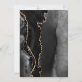 Agate Geode Black Gold Glitzer Bestätigung Einladung (Rückseite)