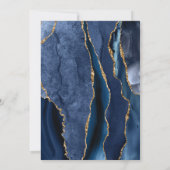 Agate Geode Blue Gold Glitzer Bestätigung Einladung (Rückseite)
