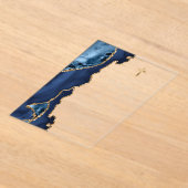 Agate Geode Blue Gold Text Erste heilige Kommune Acryleinladungen (Ablage )