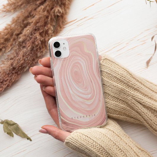 Agate Geode Blush Pink Gold Imitate Foil Case-Mate iPhone Hülle