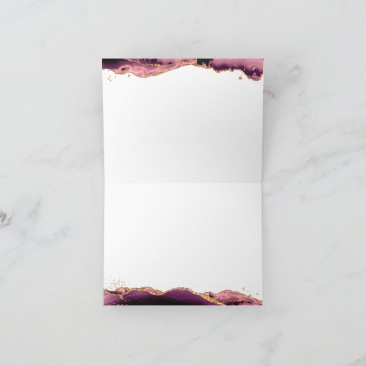 Agate Geode Burgundy Gold Glitzer Monogram Script (Innenseite)