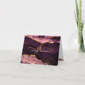 Agate Geode Burgundy Gold Glitzer Monogram Script (Vorderseite)