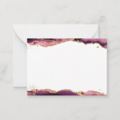 Agate Geode Burgundy Gold Glitzer Script Monogram Mitteilungskarte (Rückseite)