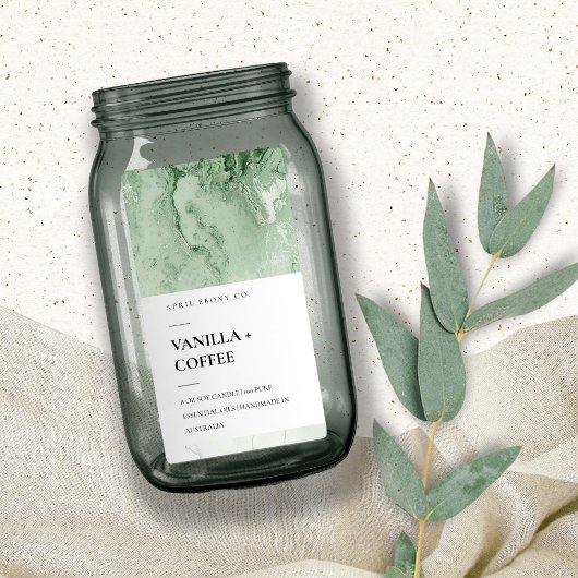 AGATE GEODE EMERALD JADE GREEN MODERN CANDLE ETIKE